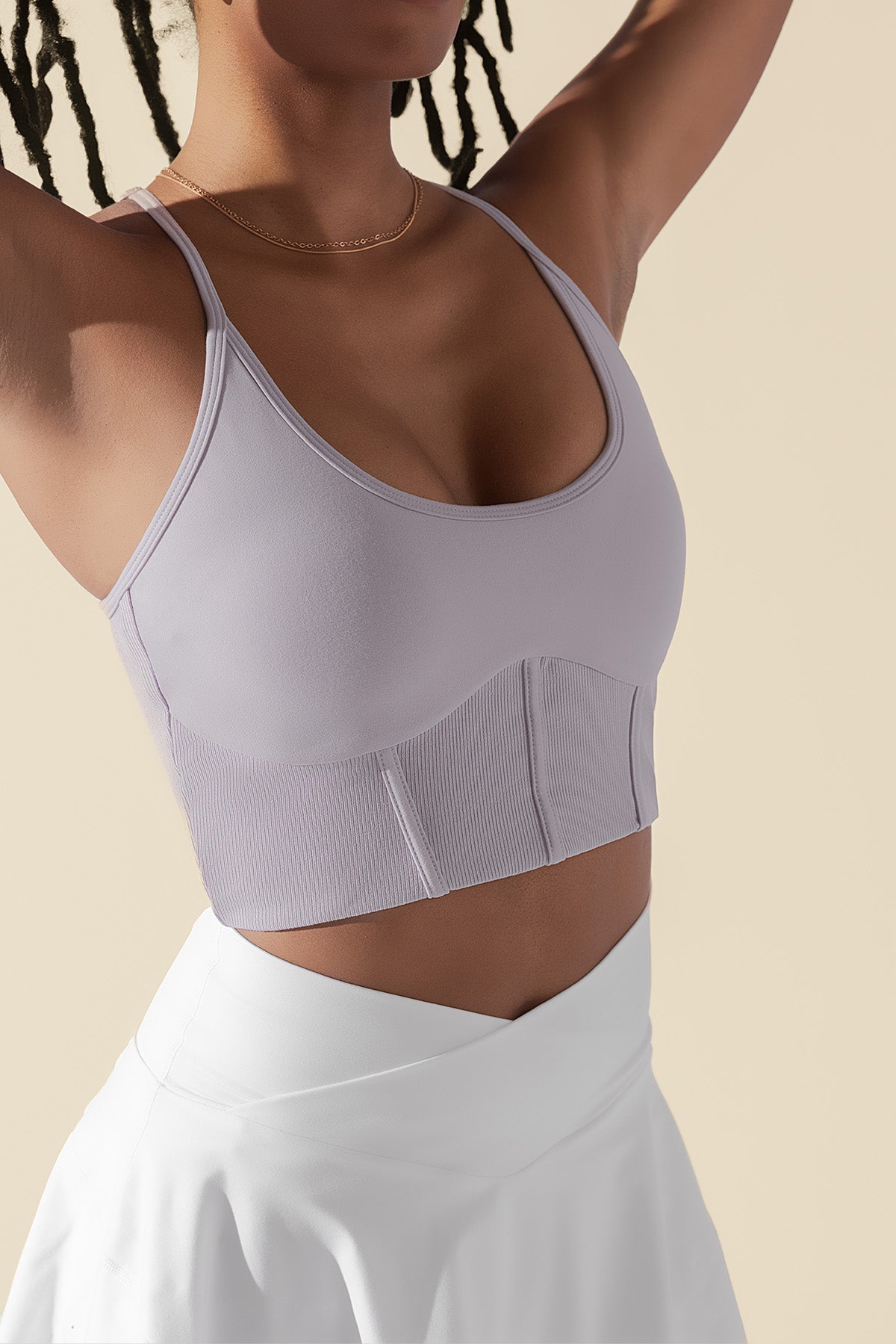Plié Corset Crop Bralette - Lavender Grey