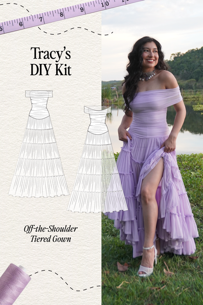 Off the Shoulder Tiered Gown by TransformationsbyTracy - DIY Upcycle Kit