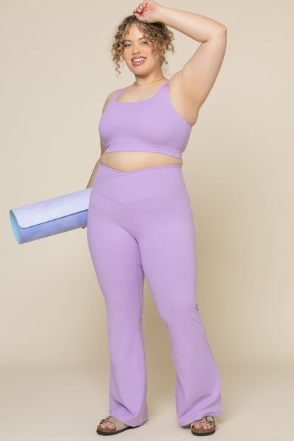 Crisscross Hourglass® Flared Legging with Pockets - Mystic Purple