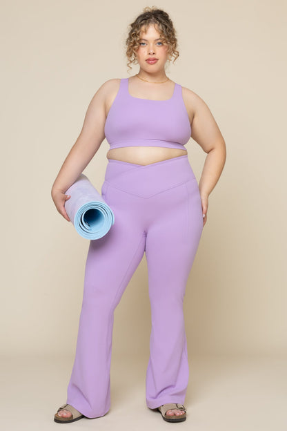 Crisscross Hourglass® Flared Legging with Pockets - Mystic Purple