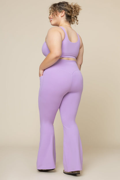 Crisscross Hourglass® Flared Legging with Pockets - Mystic Purple