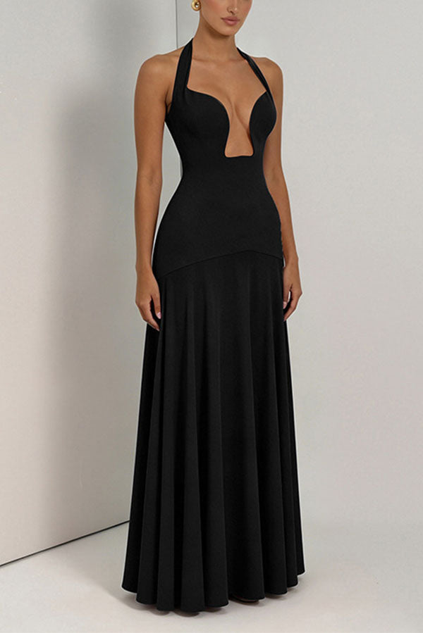 Seraphina Deep V Maxi Dress