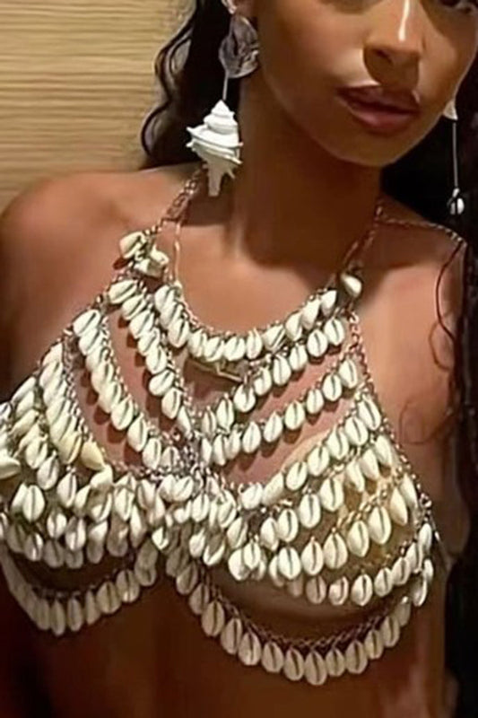 Handmade Seashell Body Chain Top