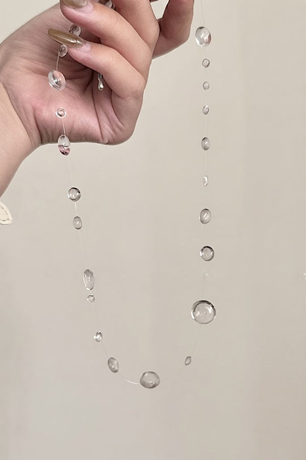 Clear Crystal Dewdrop Collarbone Necklace