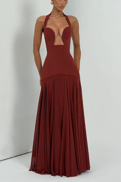 Seraphina Deep V Maxi Dress