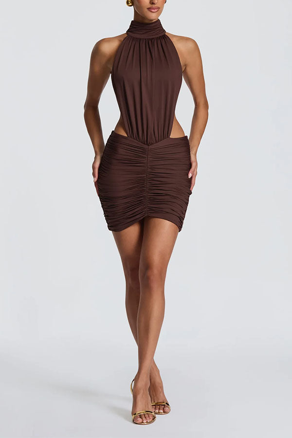 Thekla Ruched Cut-Out Mini Dress