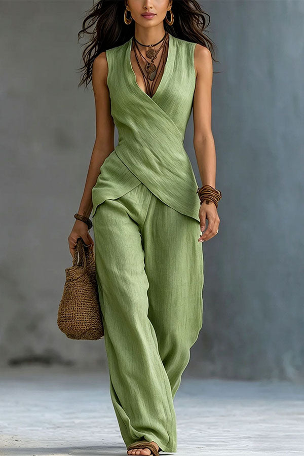 Coastal Muse Linen-Look Two-Piece Set