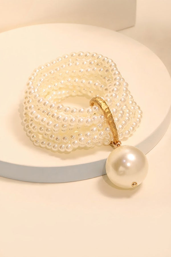 Multi-strand Faux Crystal Bead Bracelet