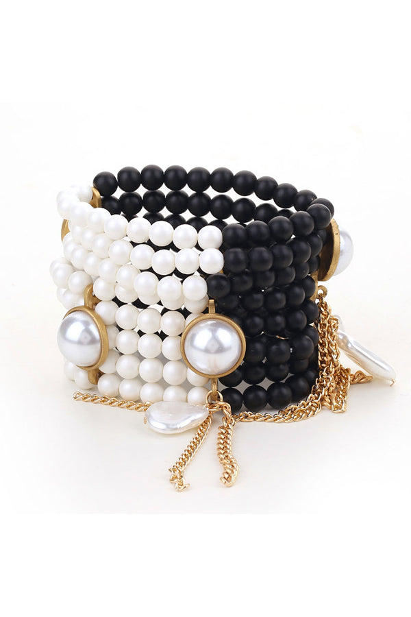 Multi-strand Faux Crystal Bead Bracelet