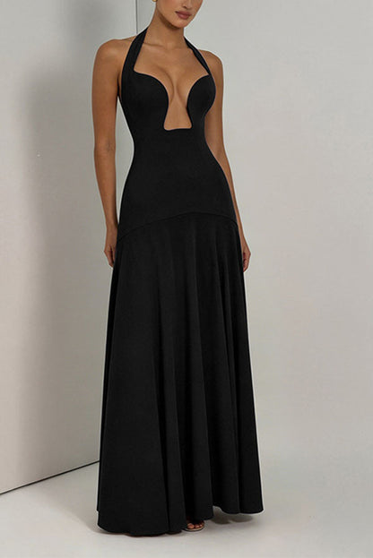 Seraphina Deep V Maxi Dress